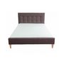 Voir la diapositive 3 : HomeStyle4U Lit double rembourré en tissu marron 180 x 200 cm pour un confort optimal