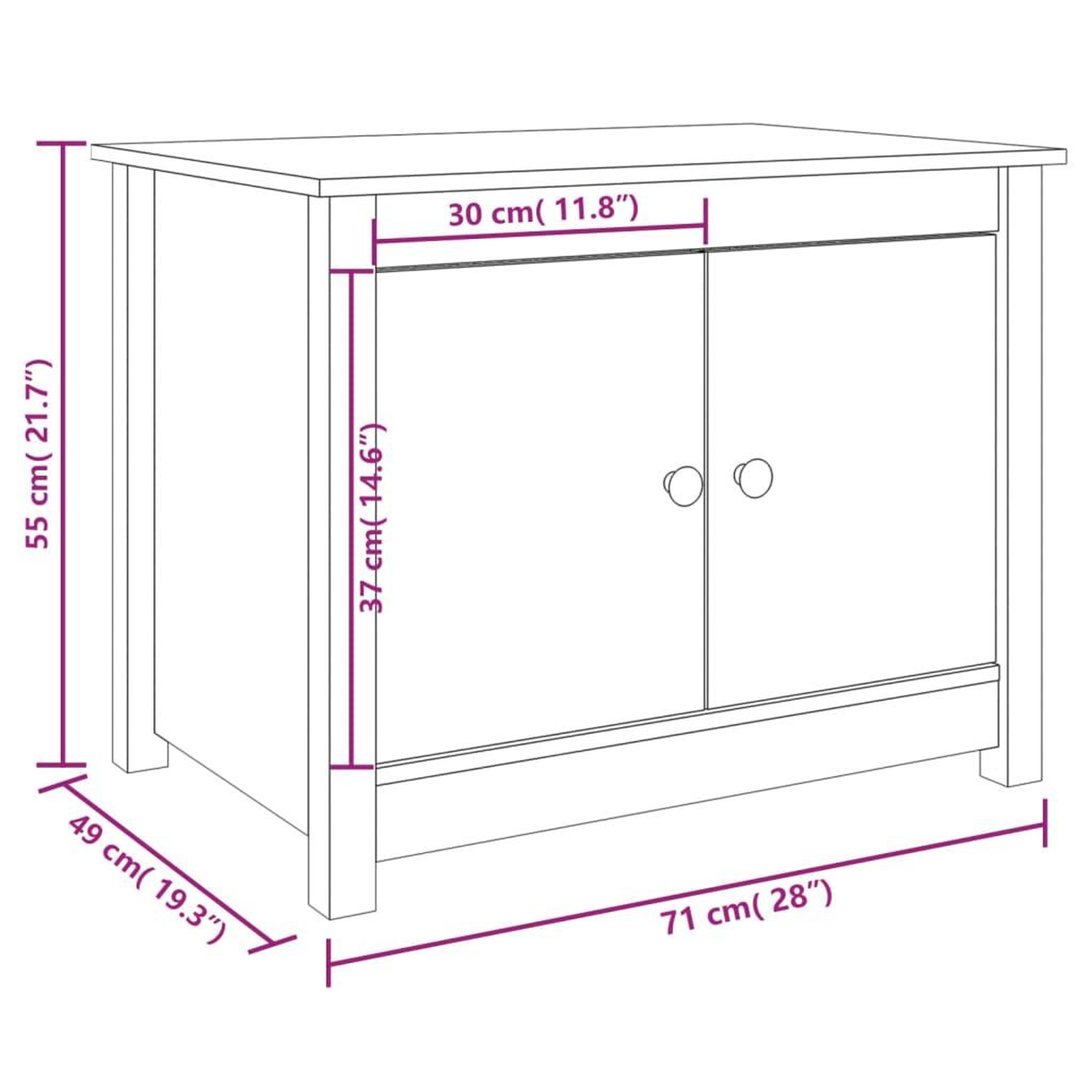 Voir la diapositive 6 : VIDAXL Table basse Marron miel 71x49x55 cm Bois massif de pin