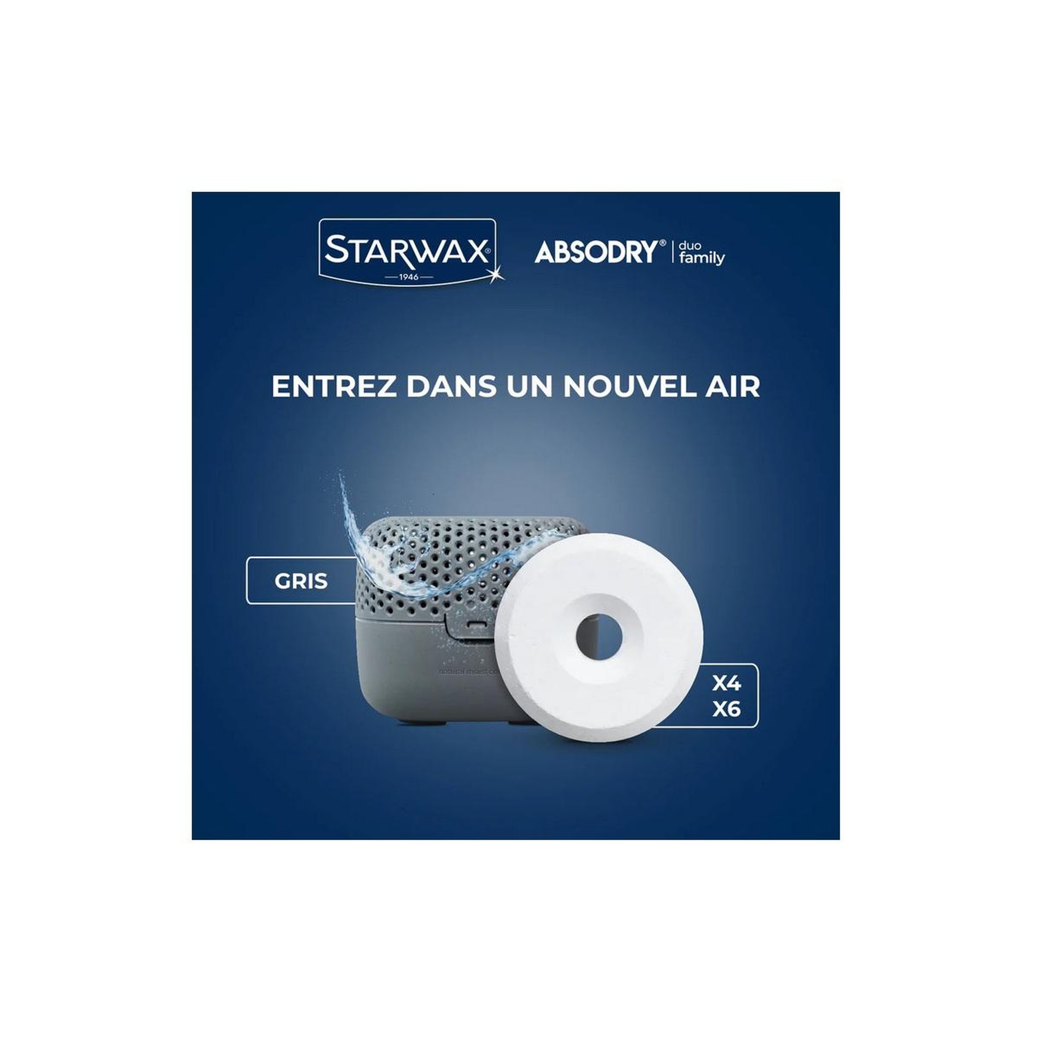 Voir la diapositive 2 : Starwax Absorbeur d'humidité compact + 1 tablette - 001076-