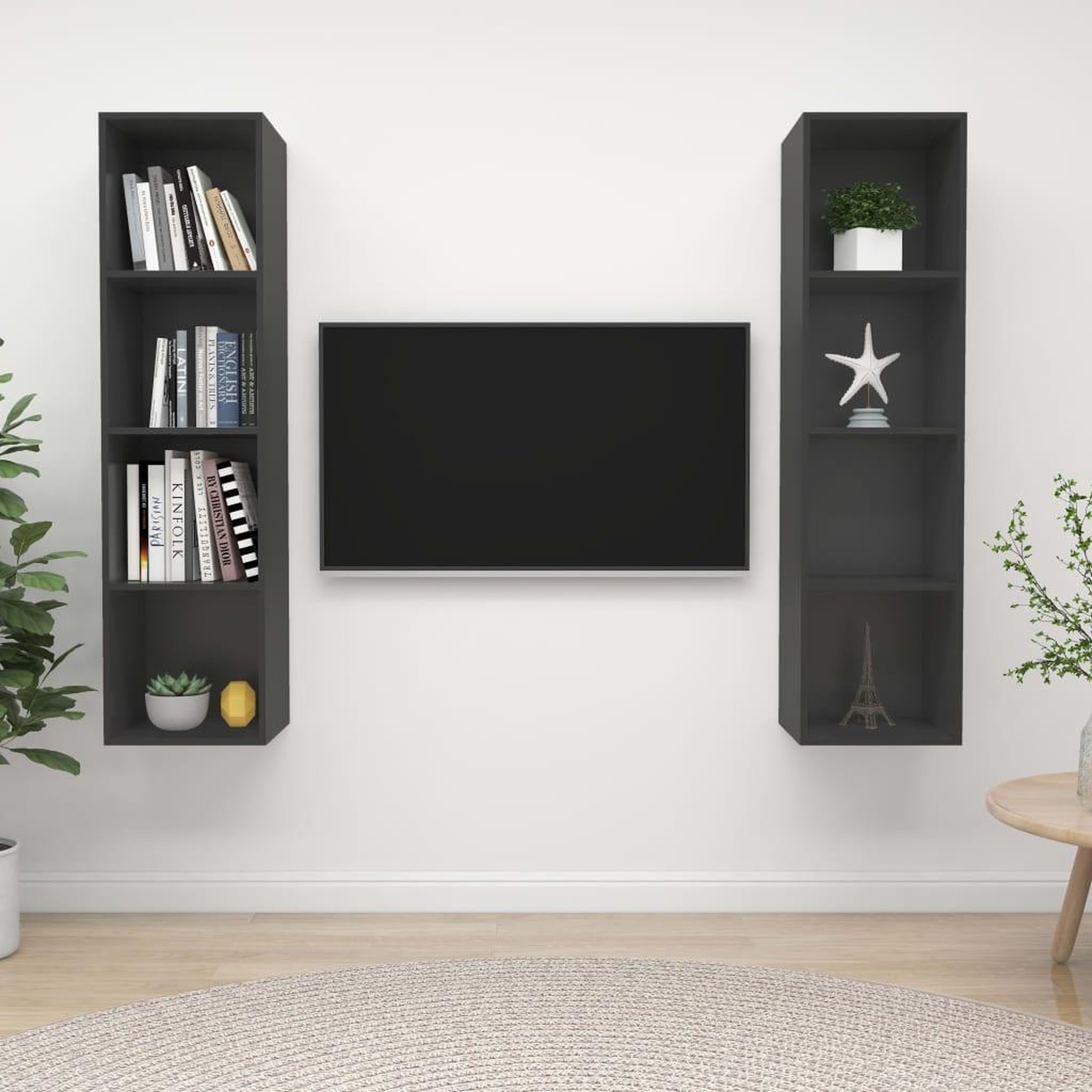 Voir la diapositive 1 : VIDAXL Meubles TV muraux 2 pcs Gris Bois d'ingenierie