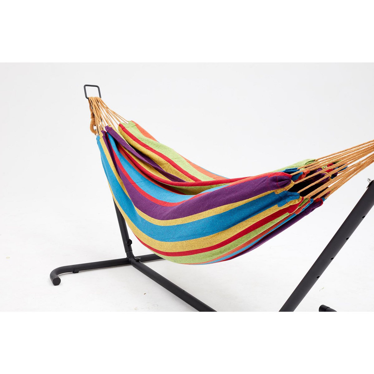 CONCEPT USINE Hamac sur pied 2,6 m avec toile en polyester multicolore COPACABANA