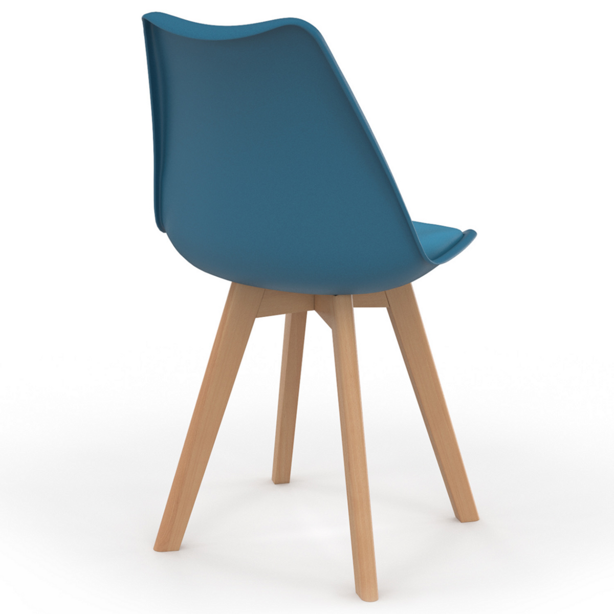 ID MARKET Lot de 6 chaises scandinaves SARA bleu canard pour salle à manger