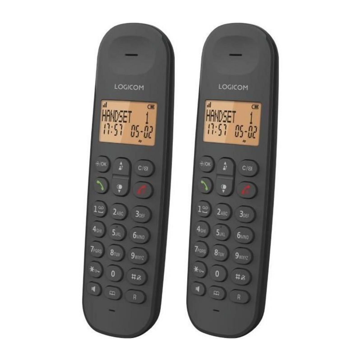 Logicom Téléphone fixe sans fil - LOGICOM - DECT ILOA 255T DUO - Noir - Avec répondeur