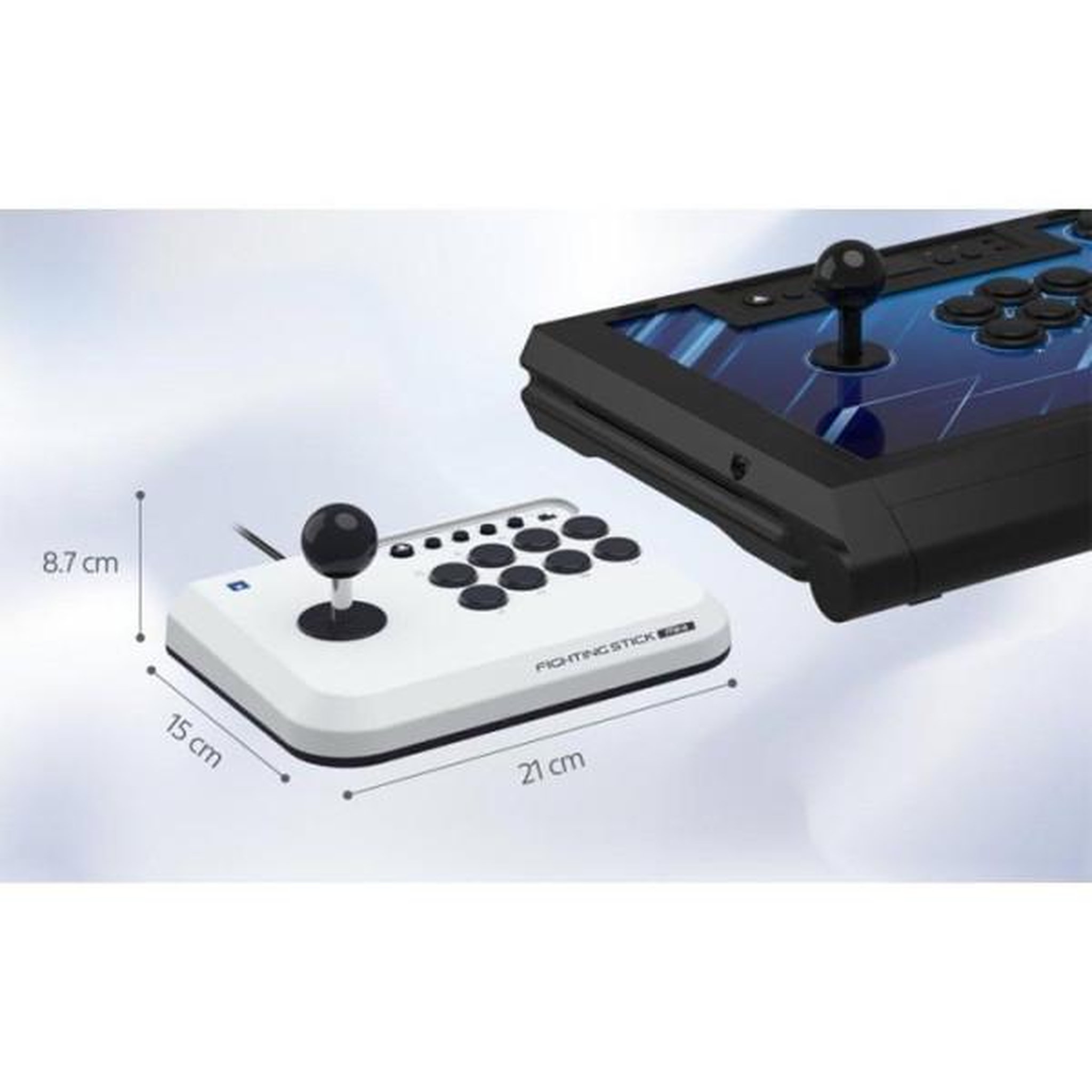 Voir la diapositive 3 : HORI Manette de jeu - PC, PS4 et PS5 - Fighting Stick Mini - PlayStation - Filaire - Blanc - Hori