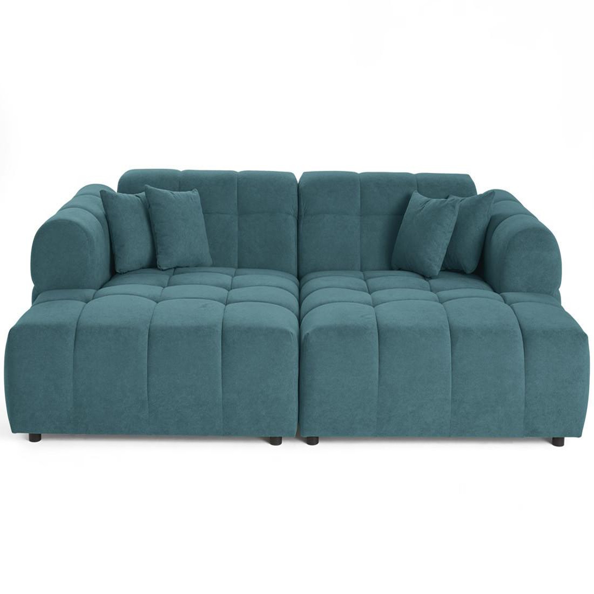 Voir la diapositive 1 : BEST MOBILIER Topaze - canapé d'angle déhoussable réversible 4 places en velours
