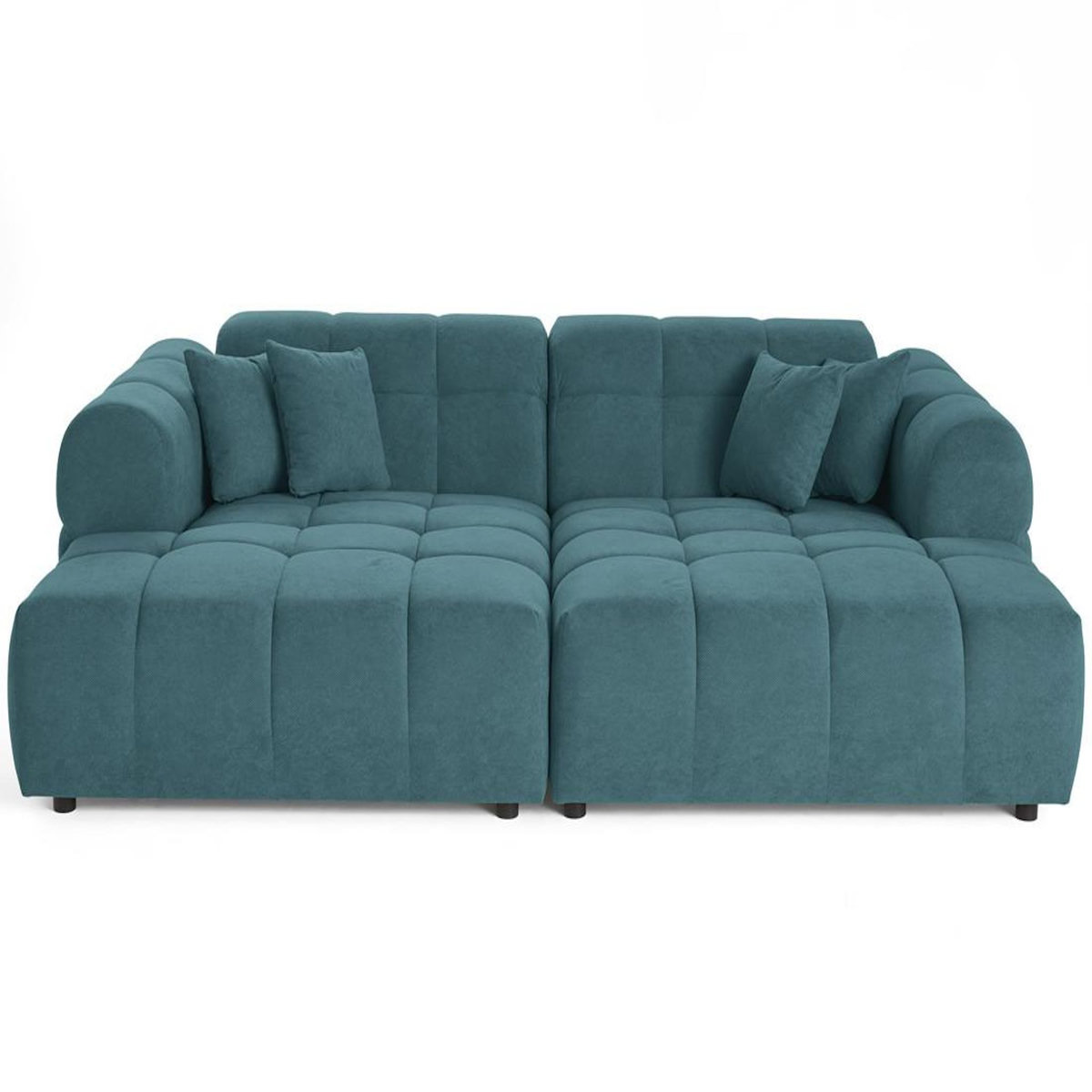 BEST MOBILIER Topaze - canapé d'angle déhoussable réversible 4 places en velours