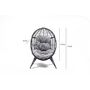 Voir la diapositive 5 : CONCEPT USINE Fauteuil œuf sur pied en résine gris effet rotin JANE