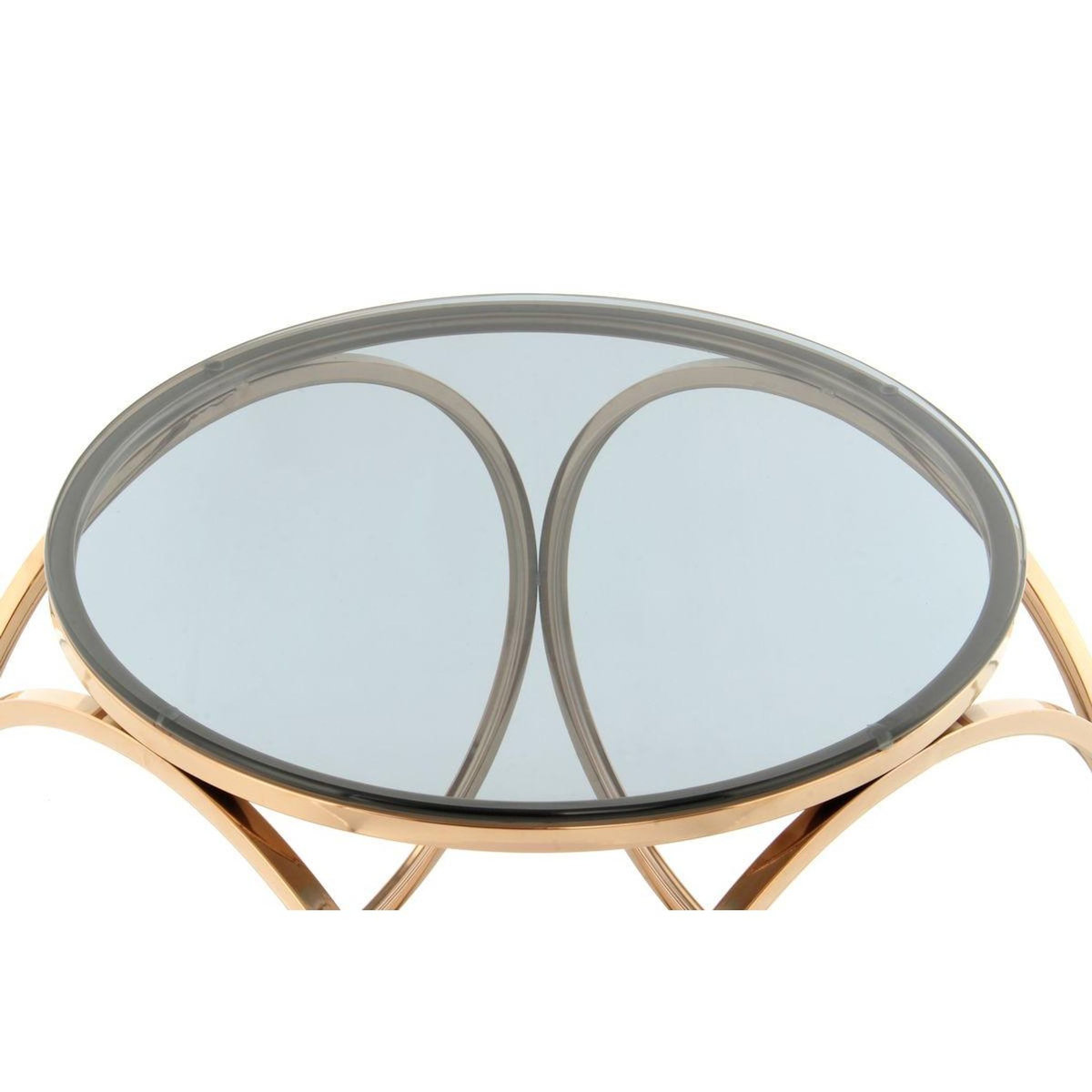 Paris Prix Table d'Appoint Design  Whitney  52cm Gris & Or Rose