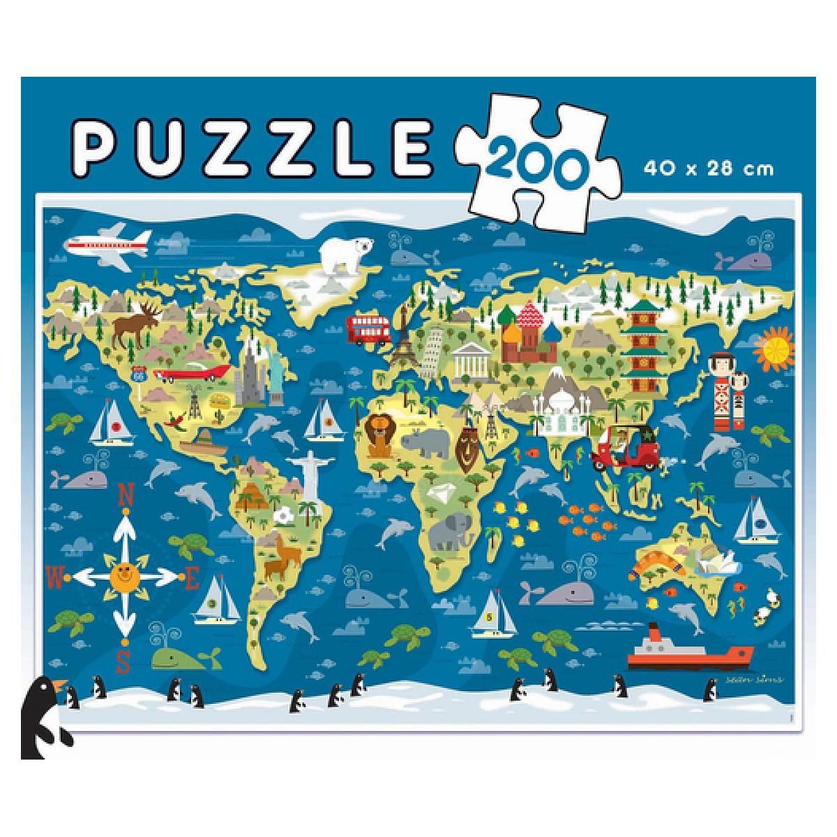EDUCA Educa puzzles 200 pieces mappemonde