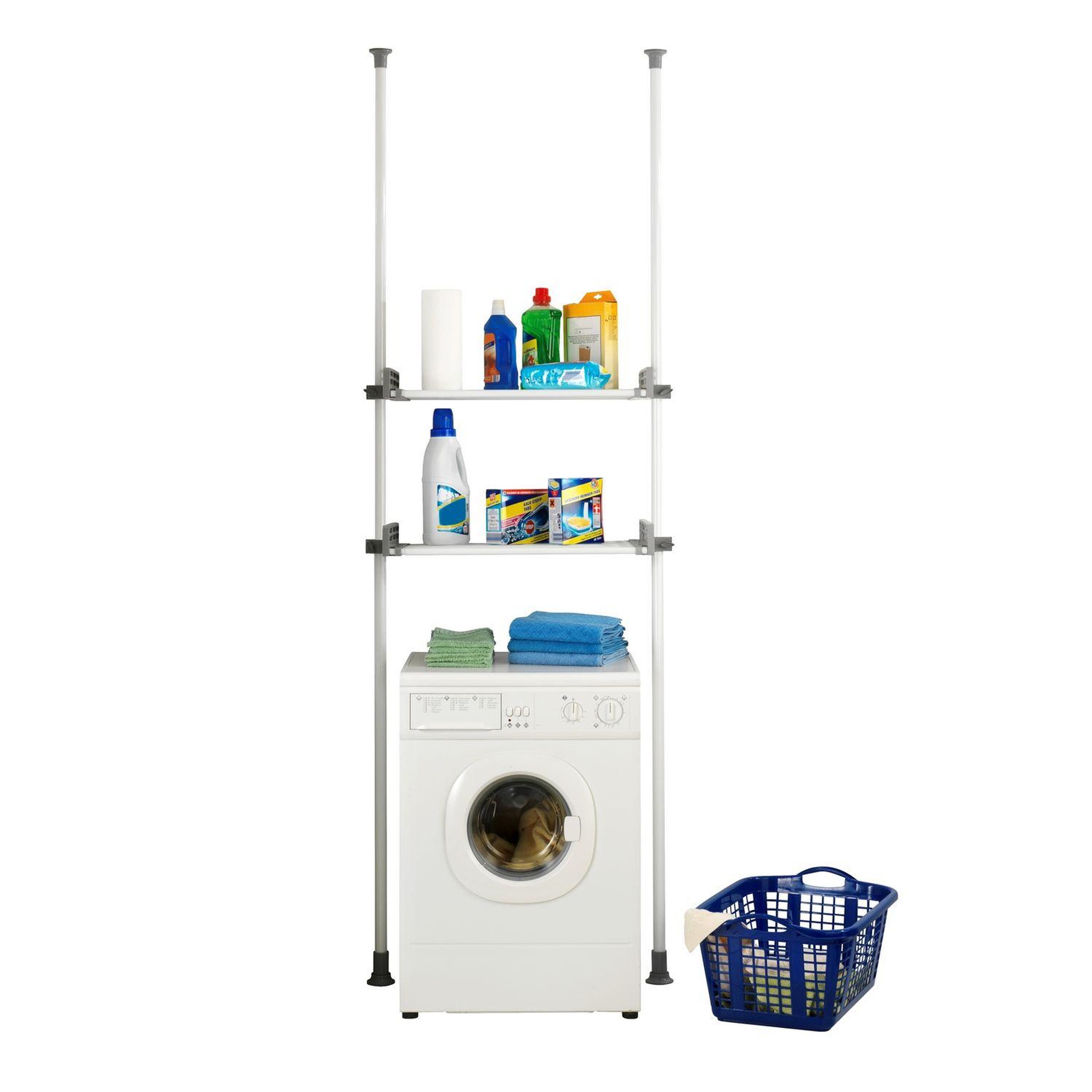 Wenko Etagère pour machine à laver et toilette - h. 165/300 cm - gris
