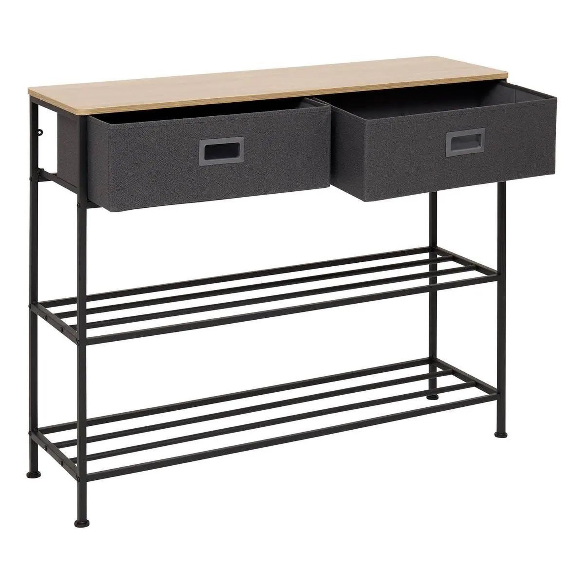 Voir la diapositive 2 : FIVE Console 2 tiroirs  tissa  100cm gris foncé
