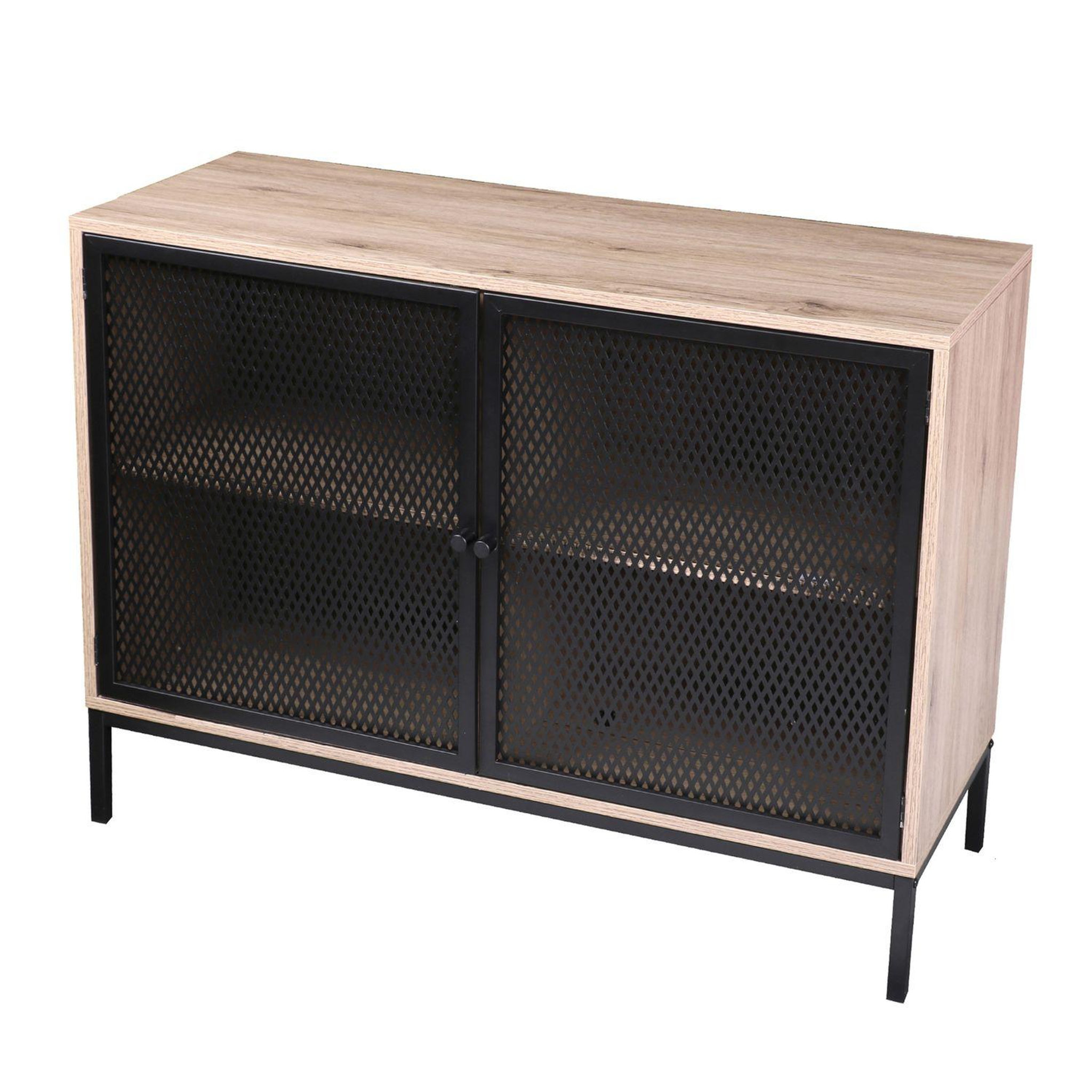 TOILINUX Buffet Soho 2 portes - Bois et Noir