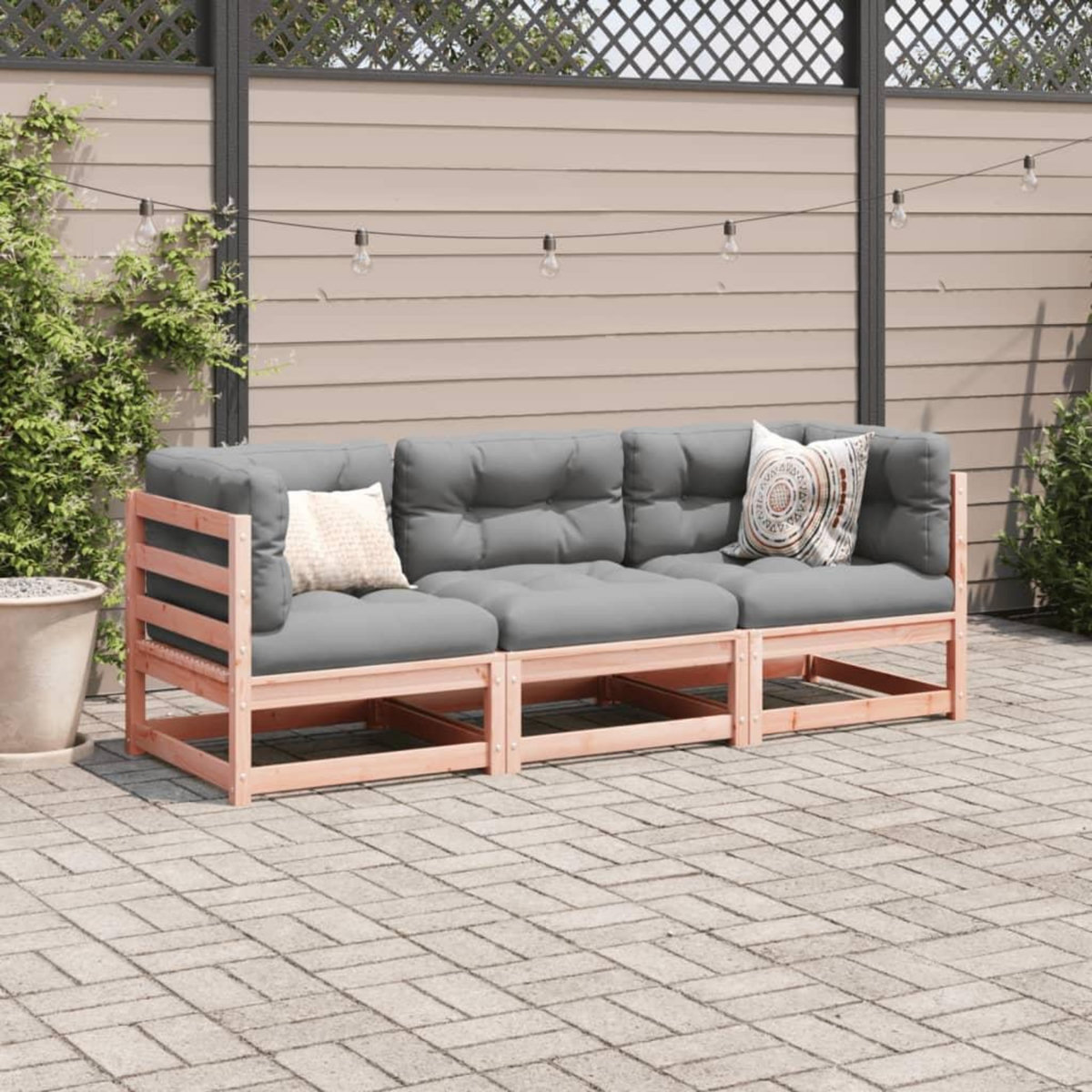 VIDAXL Salon de jardin 3 pcs bois massif sapin de douglas