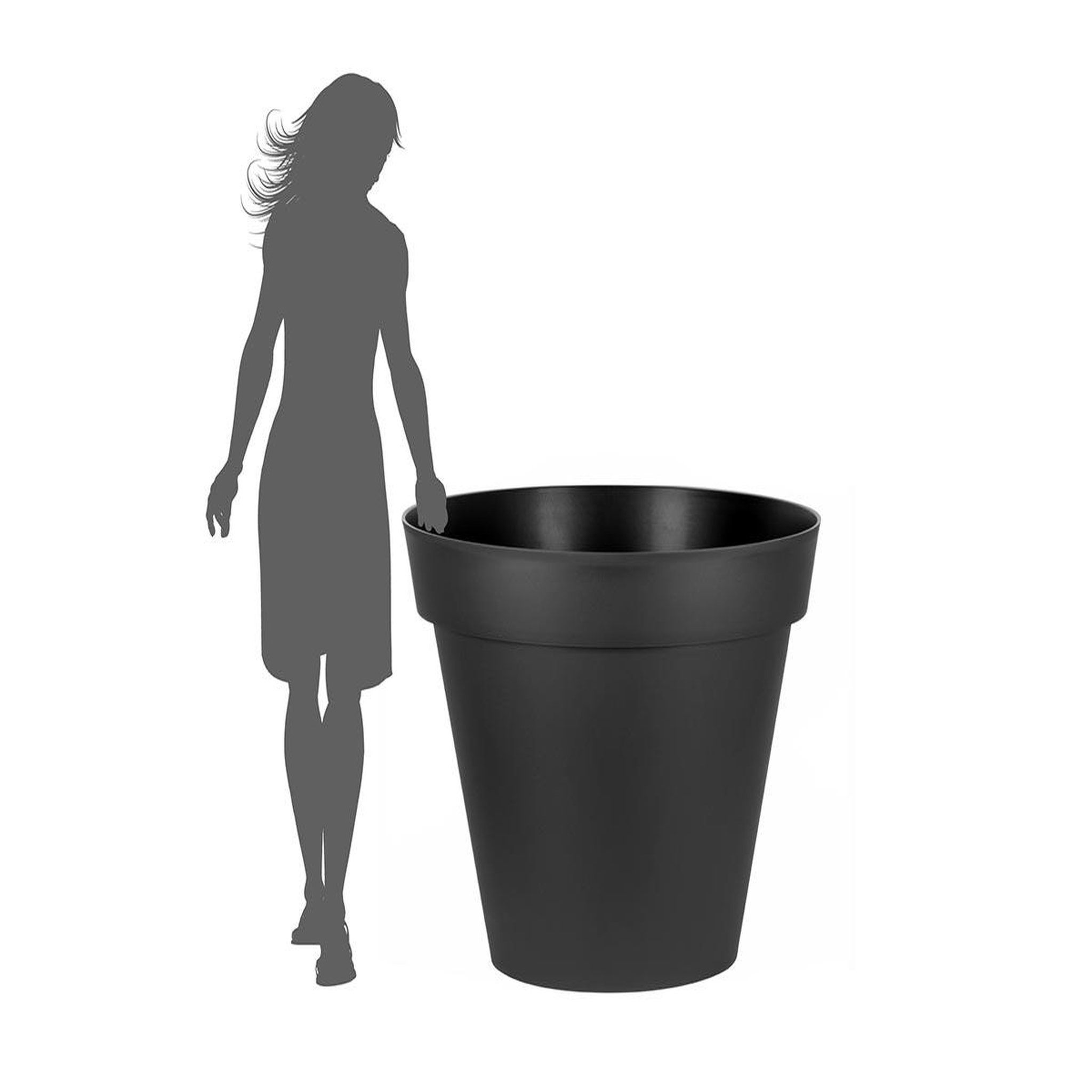 Voir la diapositive 3 : Eda Pot de fleur rond toscane ø 100 x h.79 cm - anthracite - eda