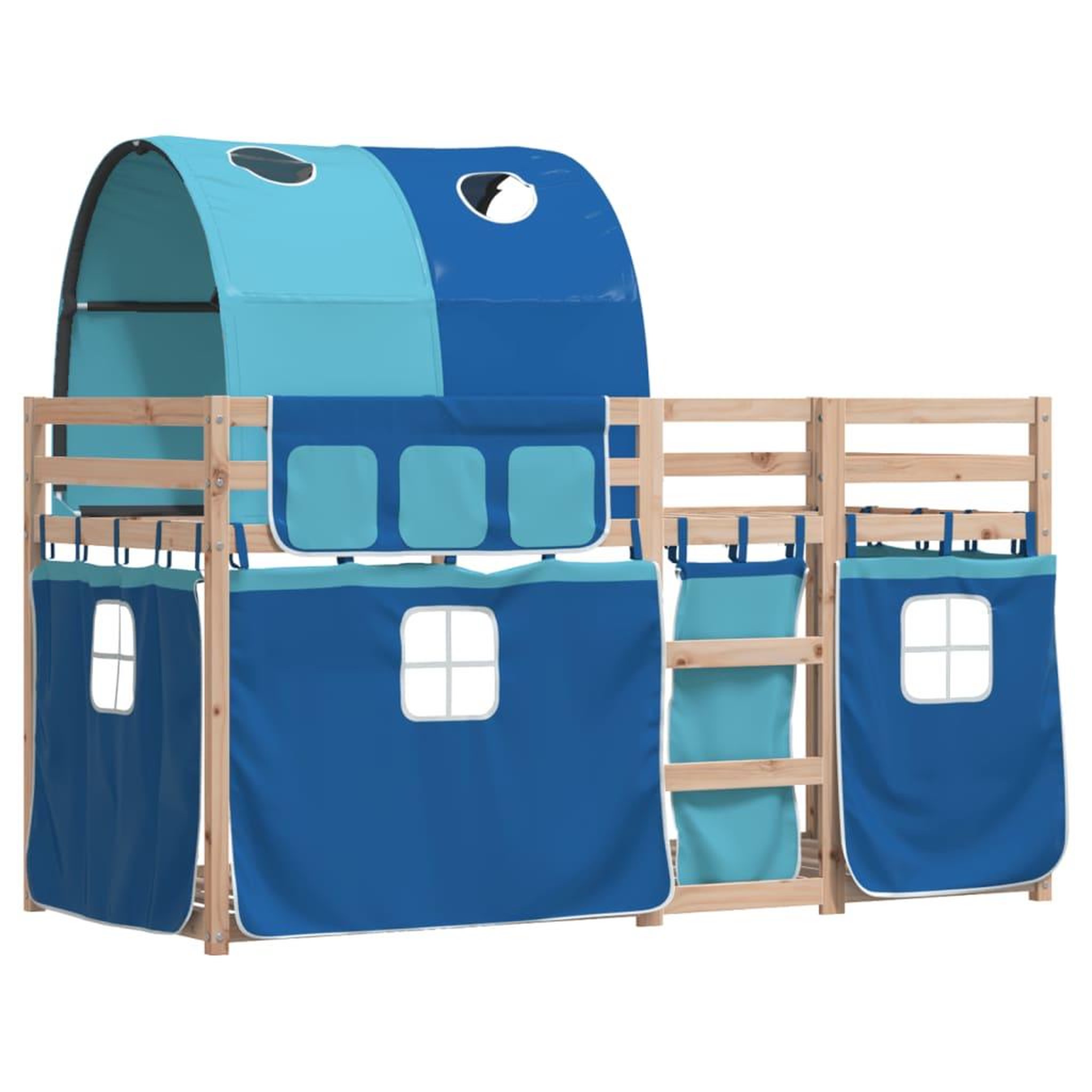 Voir la diapositive 3 : VIDAXL Lit superpose sans matelas bleu 80x200 cm bois de pin massif