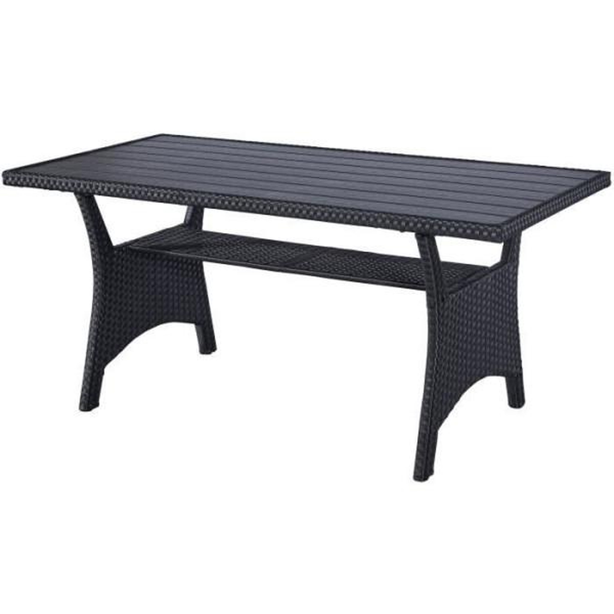Voir la diapositive 5 : MARKET24 Salon de jardin KAPAS - 5 personnes - Acier et résine tressée - Noir