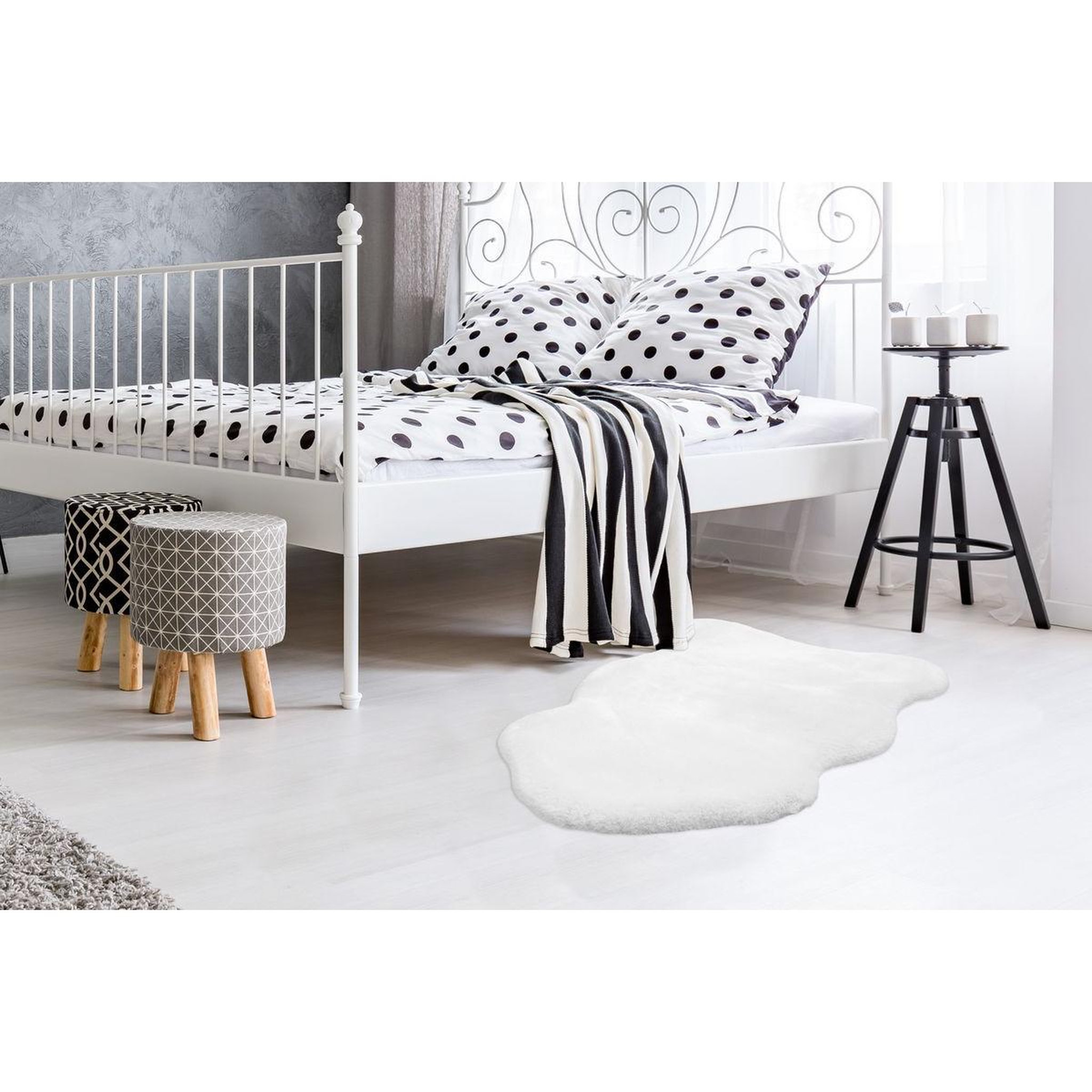 Voir la diapositive 2 : Paris Prix Tapis déco  sheep  60x90cm blanc