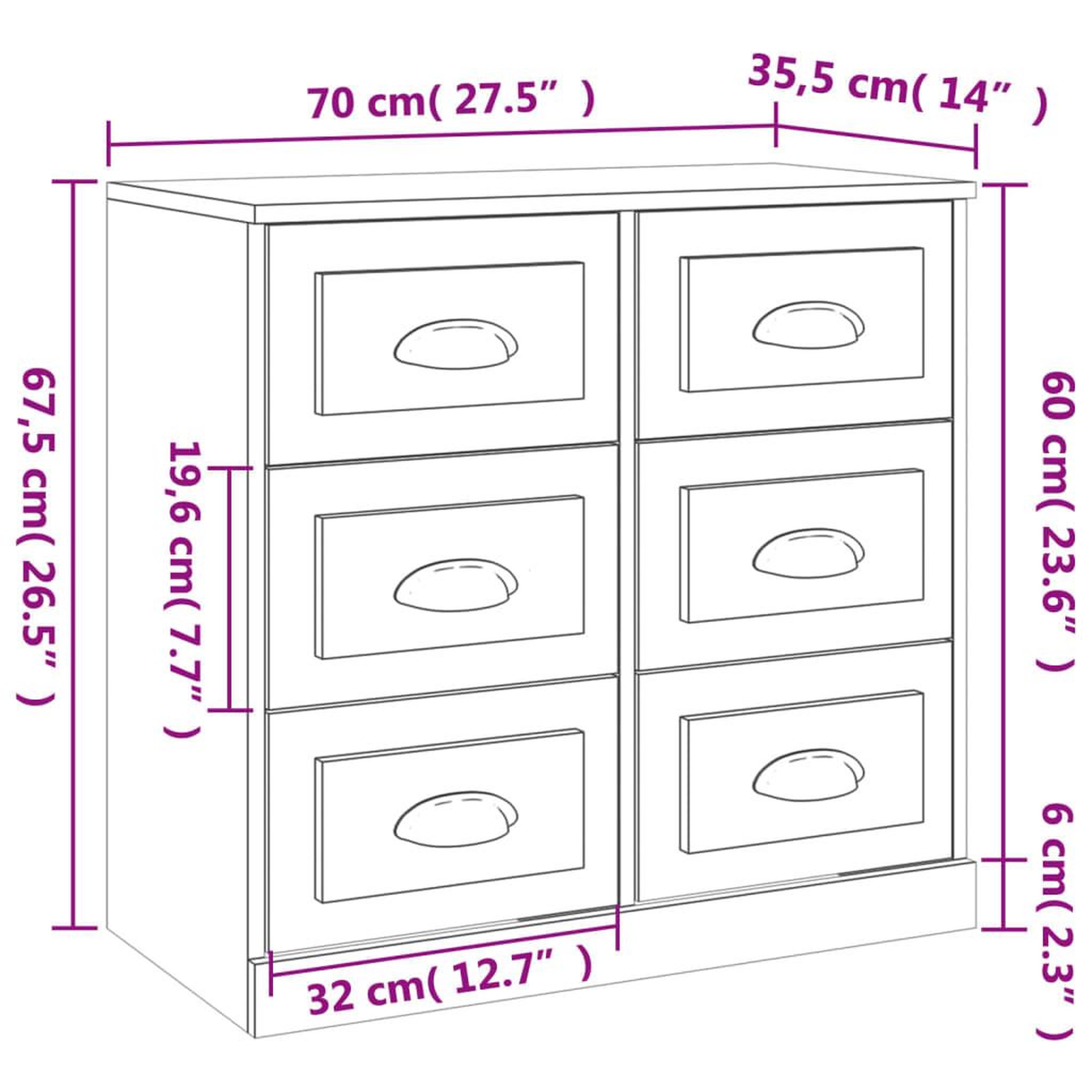 Voir la diapositive 6 : VIDAXL Buffets 2 pcs gris beton bois d'ingenierie