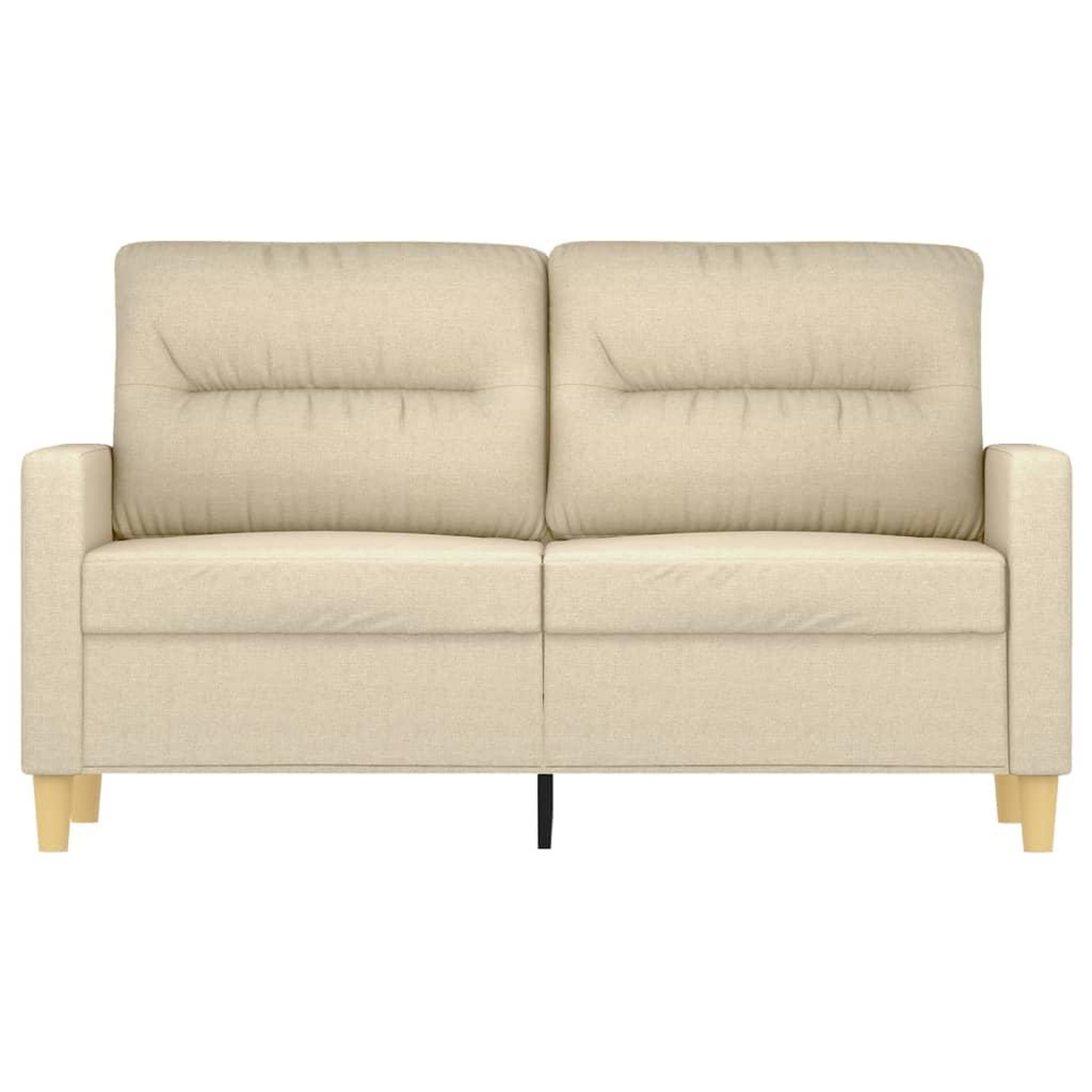 Voir la diapositive 3 : VIDAXL Canape a 2 places Creme 120 cm Tissu