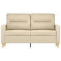 Voir la diapositive 3 : VIDAXL Canape a 2 places Creme 120 cm Tissu