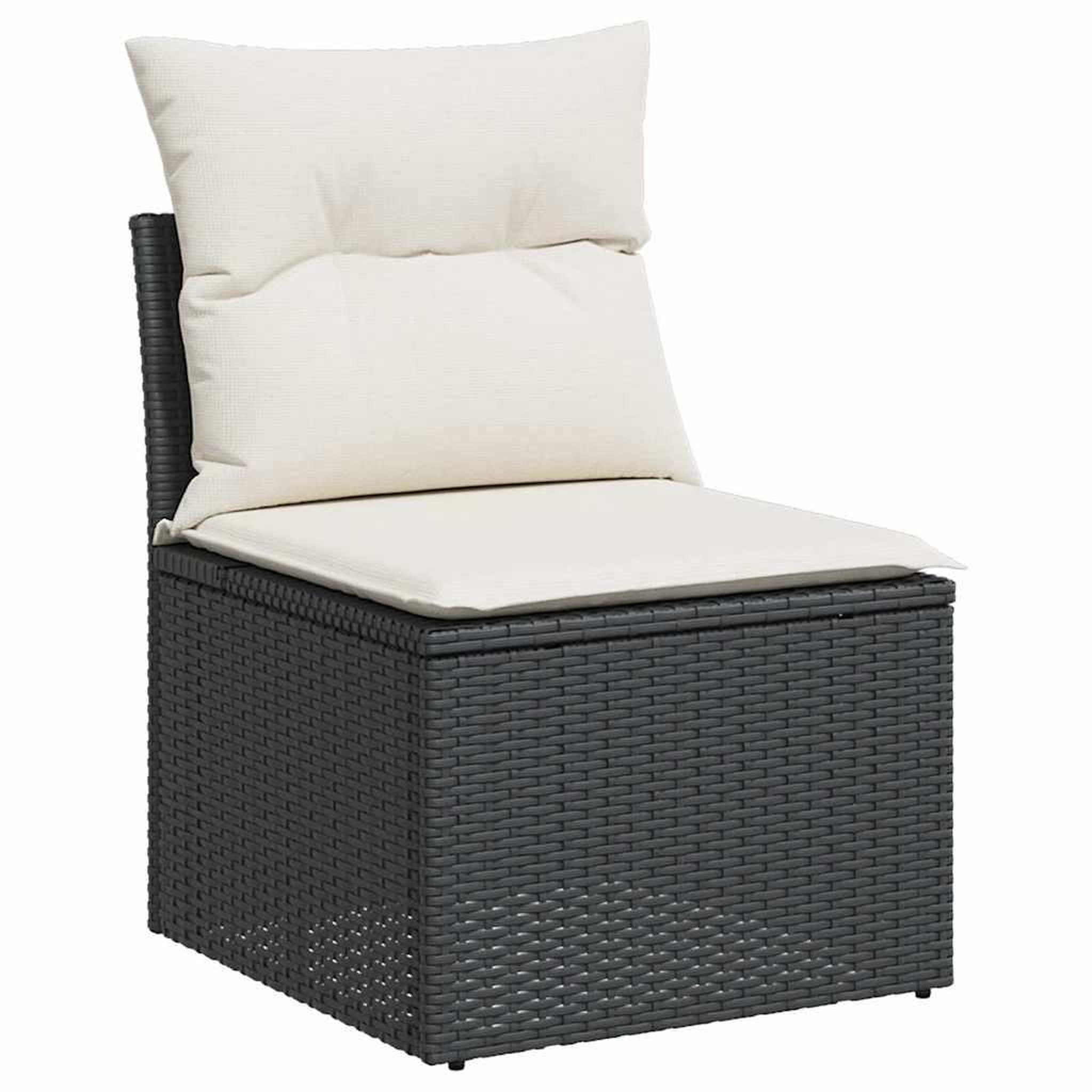 Voir la diapositive 5 : VIDAXL Salon de jardin 7 pcs avec coussins noir resine tressee