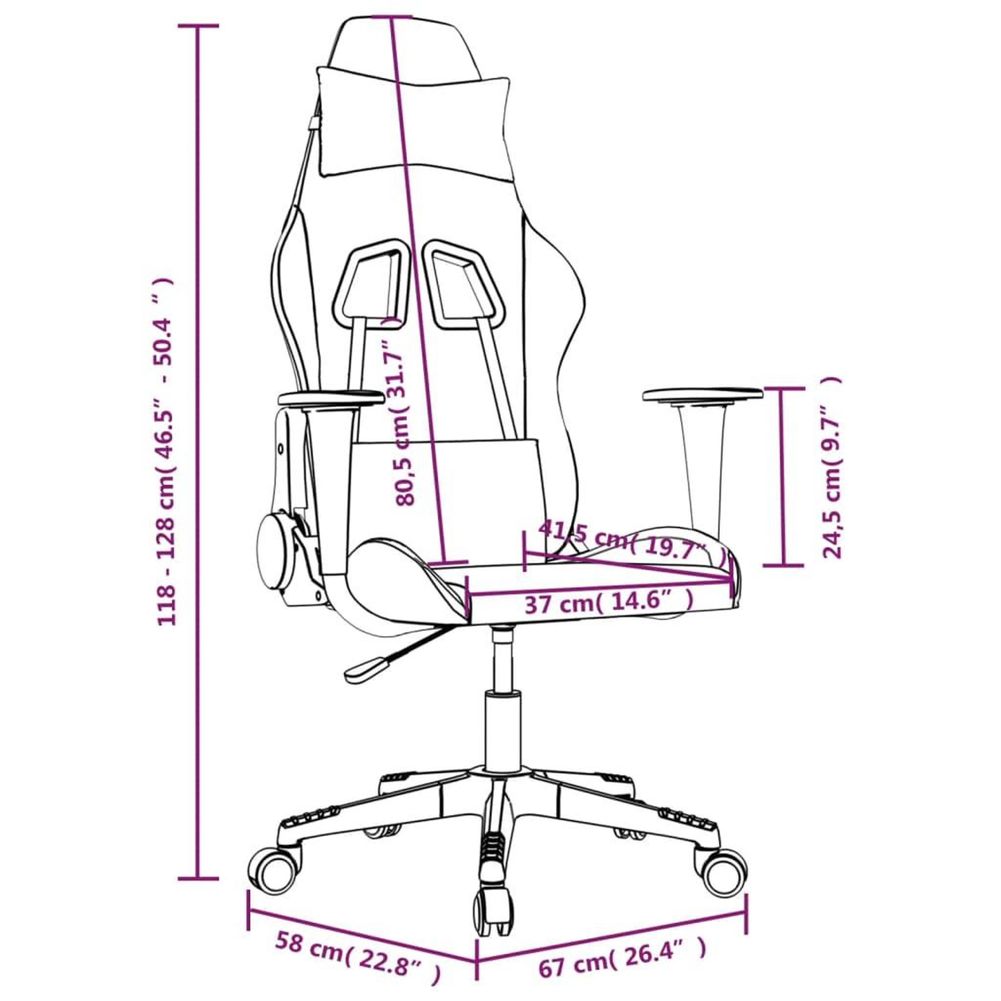 Voir la diapositive 6 : VIDAXL Chaise de jeu Blanc et noir Similicuir