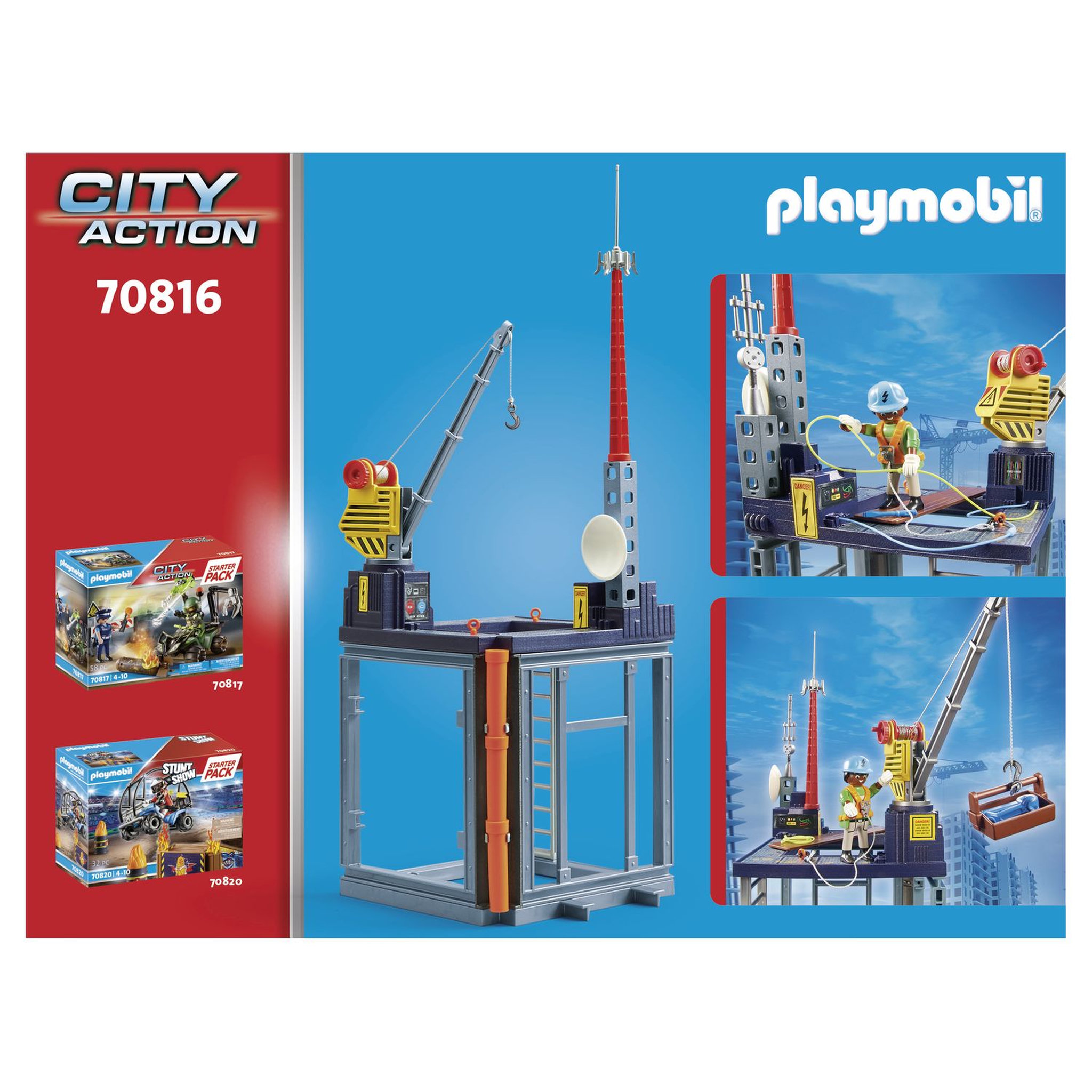 Voir la diapositive 7 : PLAYMOBIL City Action 70816 Starter Pack Plateforme de construction