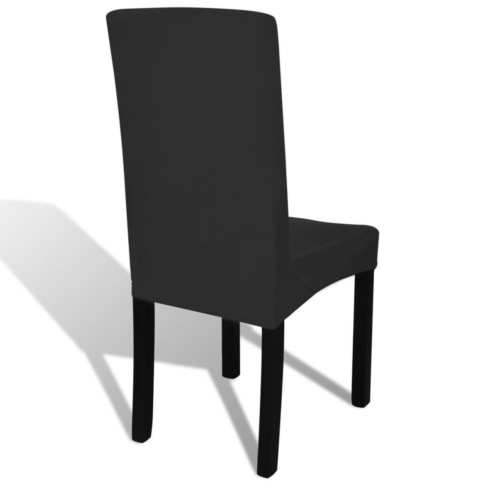 Voir la diapositive 5 : VIDAXL Housse de chaise droite extensible 4 pcs noir