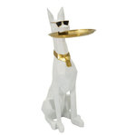 Paris Prix Vide-Poche Statue Chien  Origami  74cm Blanc