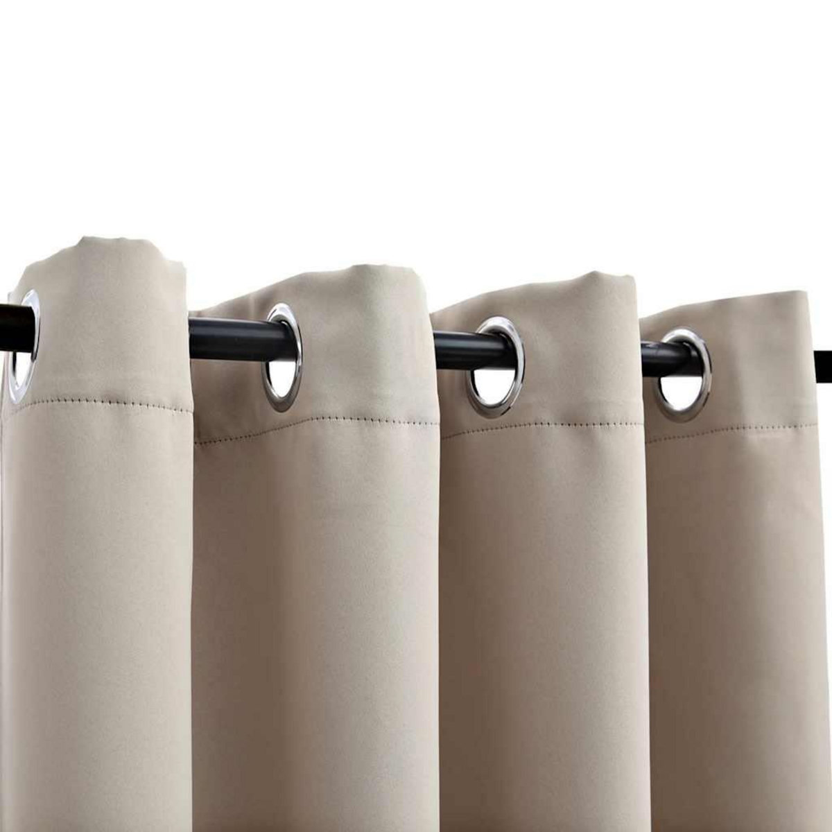 VIDAXL Rideaux occultants avec anneaux en metal 2 pcs Beige 140x175 cm