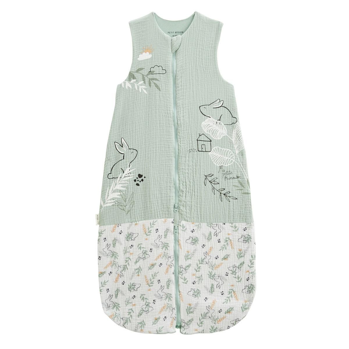 Petit Béguin Turbulette d'été en gaze de coton avec jambes séparables Frimousse