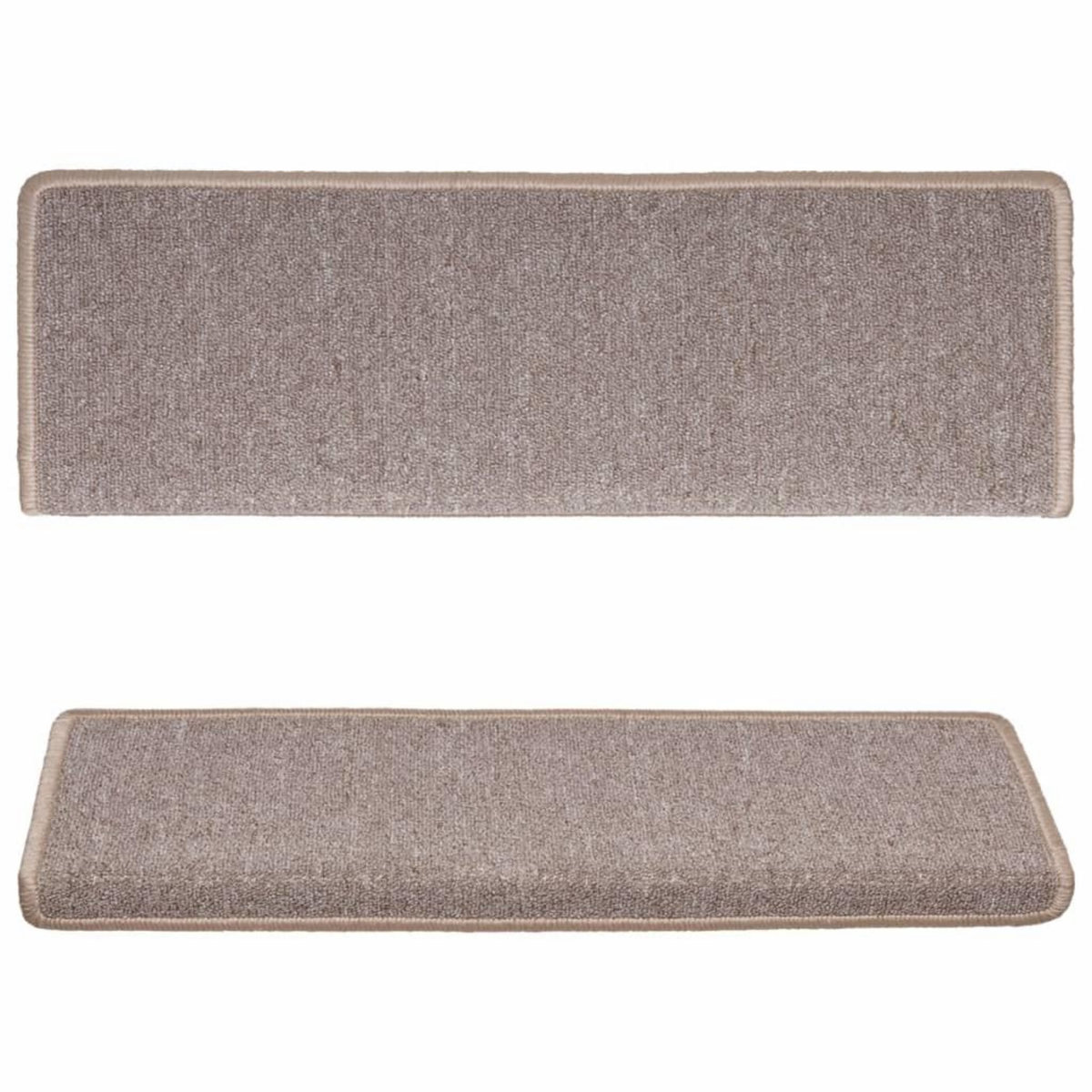 VIDAXL Tapis d'escalier 15 pcs 65x21x4 cm Marron clair