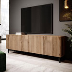 BEST MOBILIER Come - meuble tv - effet bois - 4 portes - 200 cm. Coloris disponibles : Marron