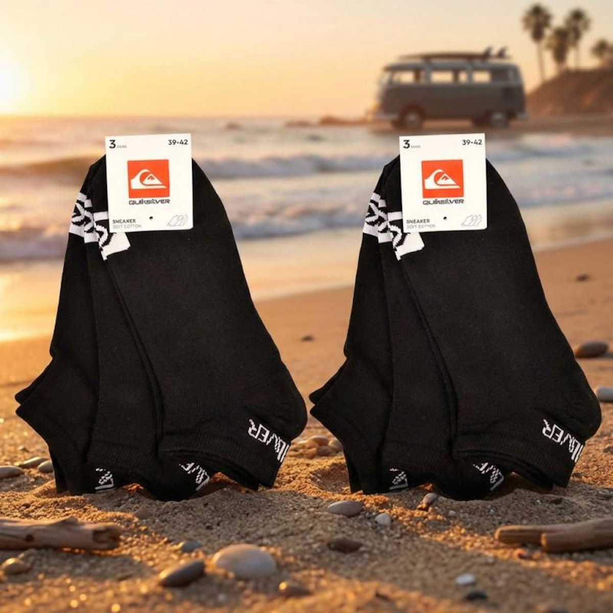 QUIKSILVER Quiksilver Pack de Chaussettes Enfant SNEAKER– Lot 6 Paires Sport