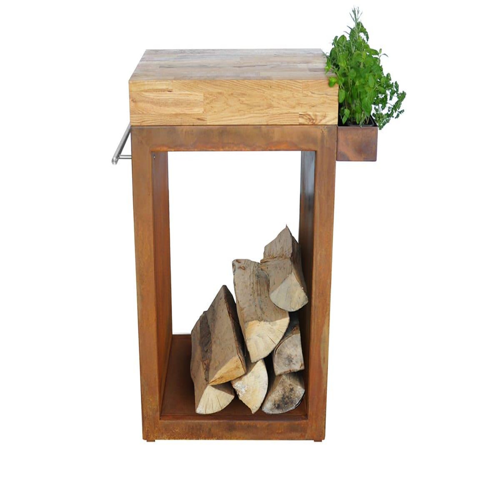 Voir la diapositive 3 : ARTISS DESIGN Meuble multifonction corten avec tablette bois 60 x 45 x 91 cm - artiss