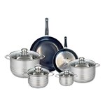 ELO Ensemble de 2 Poêles de cuisson 20 et 28 cm et 4 faitouts 12, 16, 20 et 24 cm Elo Prima Brillant
