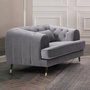 Voir la diapositive 3 : Paris Prix Fauteuil Capitonné en Velours  Glamour  93cm Gris