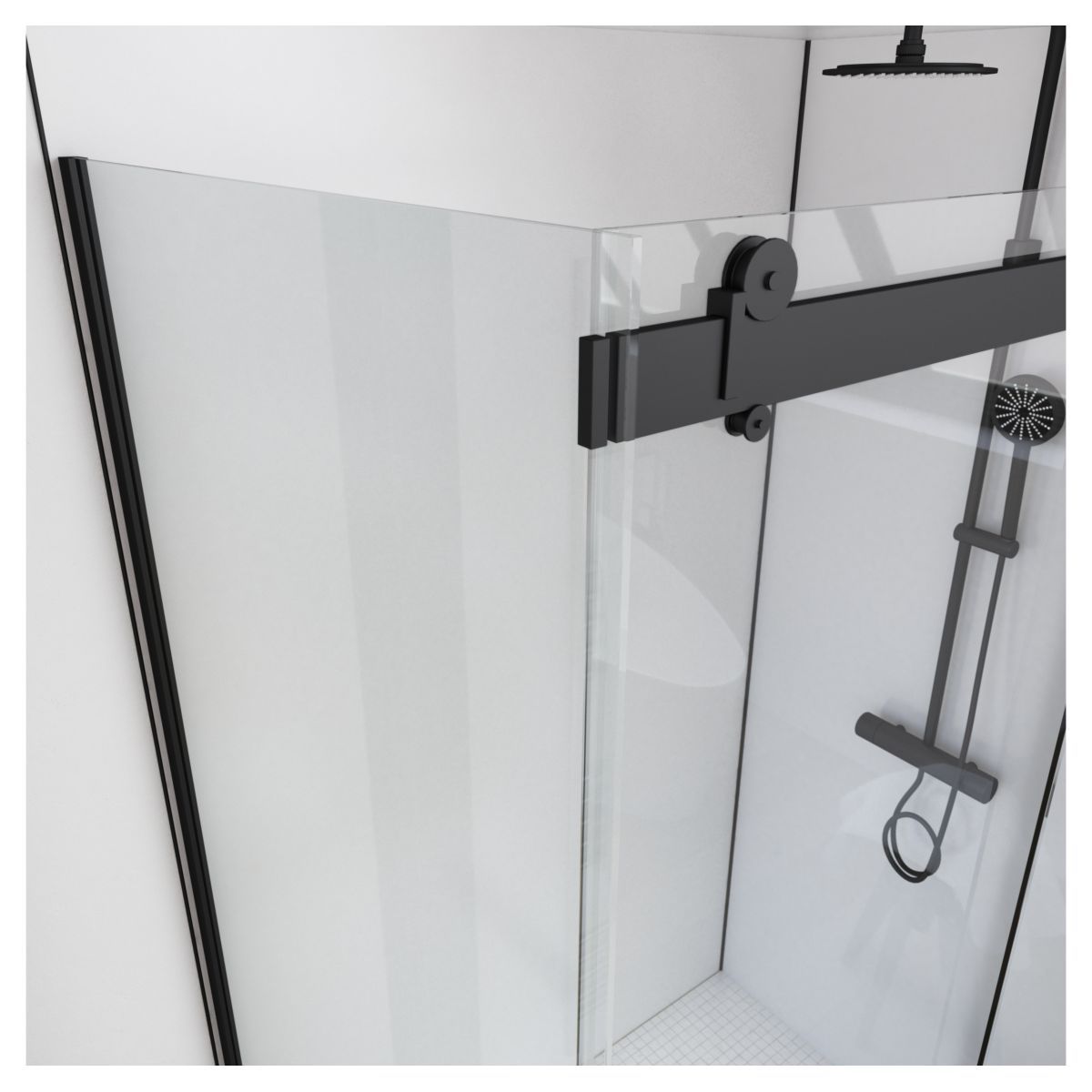 Paroi de douche ROLLING BLACK SIDE 90 / RETOUR 90