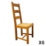 Table de ferme L.220 cm. LA BRESSE + 6 chaises