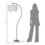 Voir la diapositive 6 : Paris Prix Lampadaire Imitation Plume  Semi Arc  170cm Or & Blanc