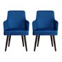 Voir la diapositive 1 : Paris Prix Lot de 2 Chaises en Velours  Gitega  82cm Bleu