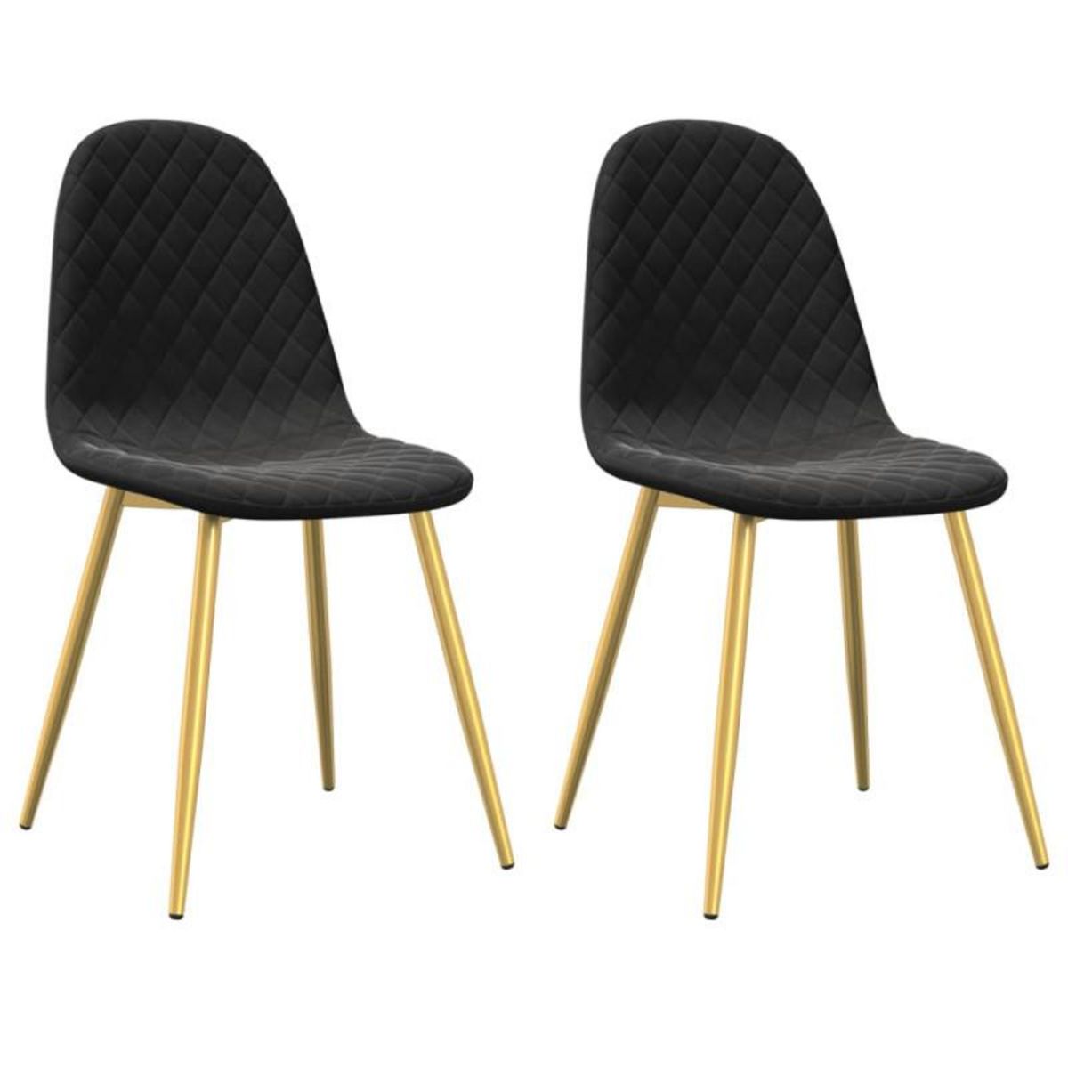 VIDAXL Chaises à manger lot de 2 Noir Velours