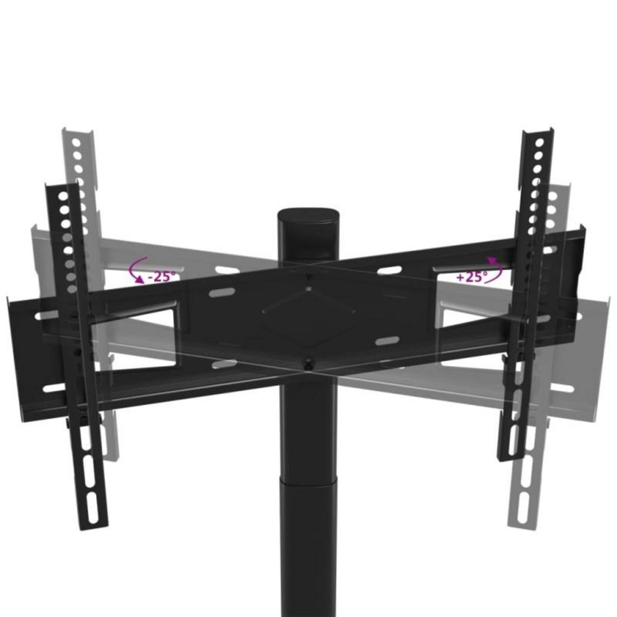 VIDAXL Meuble TV d angle 3 niveaux pour 32 65 pouces noir