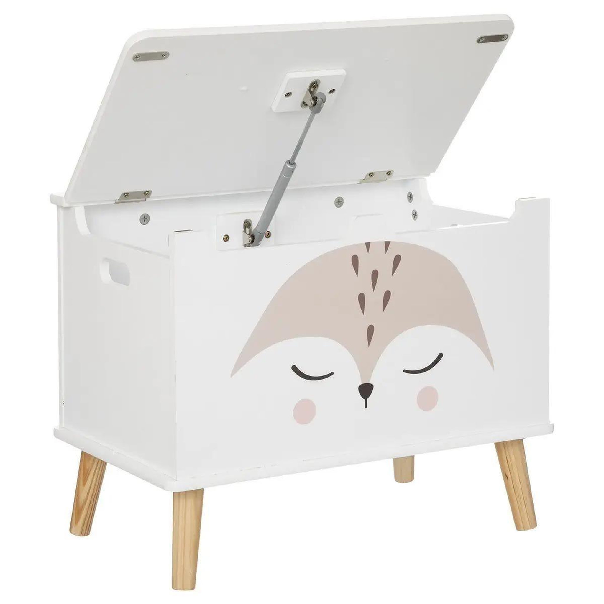Voir la diapositive 2 : Atmosphera Kids Coffre à jouets enfant  renard  54cm blanc