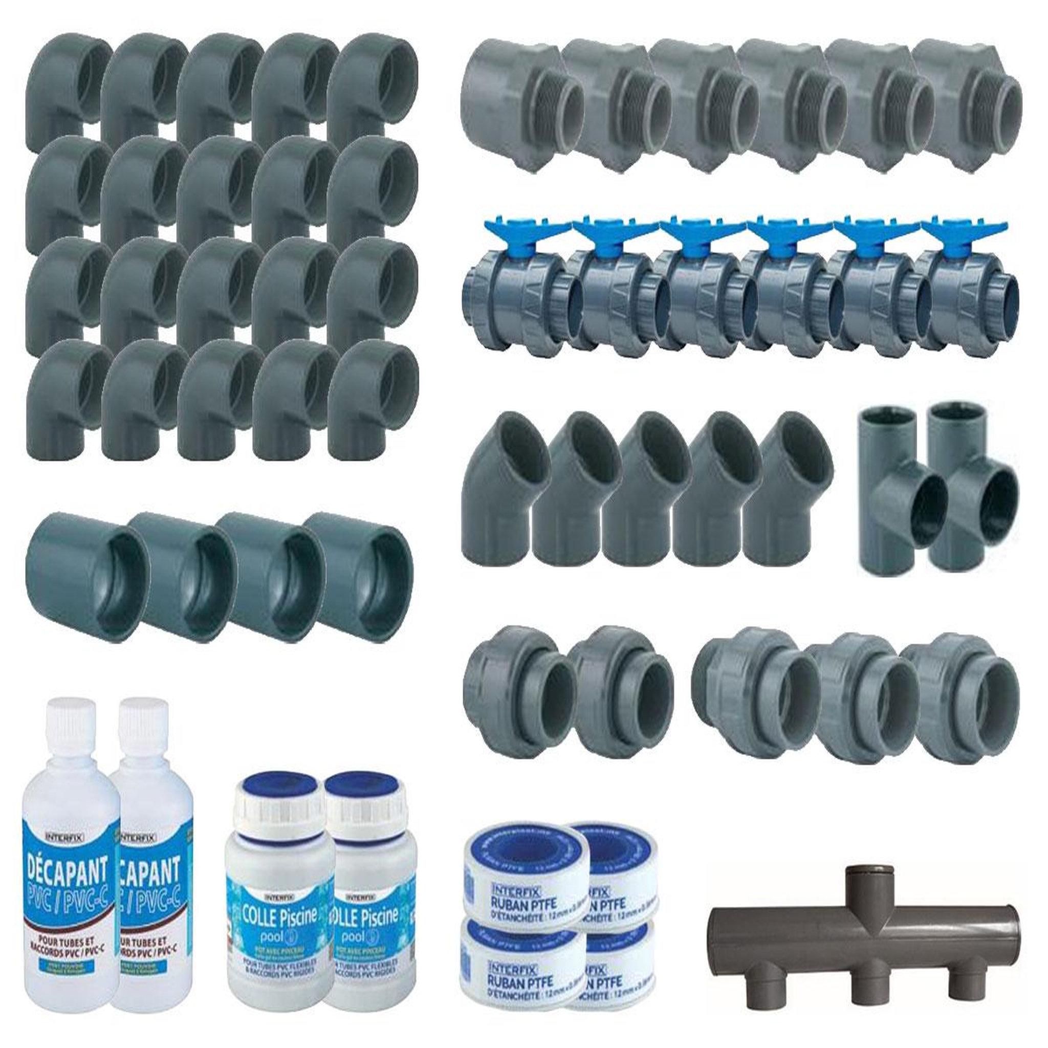 AQUAZENDO Kit plomberie pour piscine 10 x 5 m - aquazendo