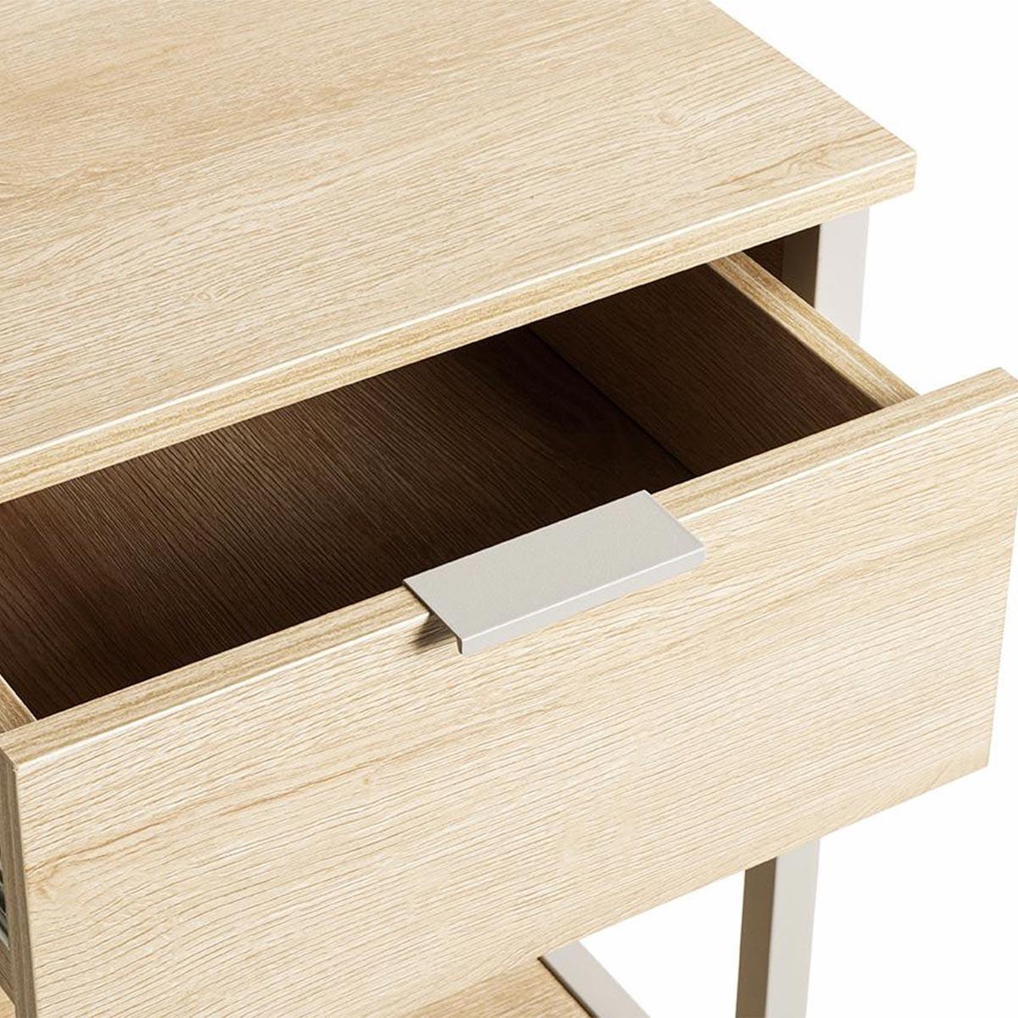 Voir la diapositive 3 : Paris Prix Table de chevet avec tiroir  burga  55cm naturel & gris