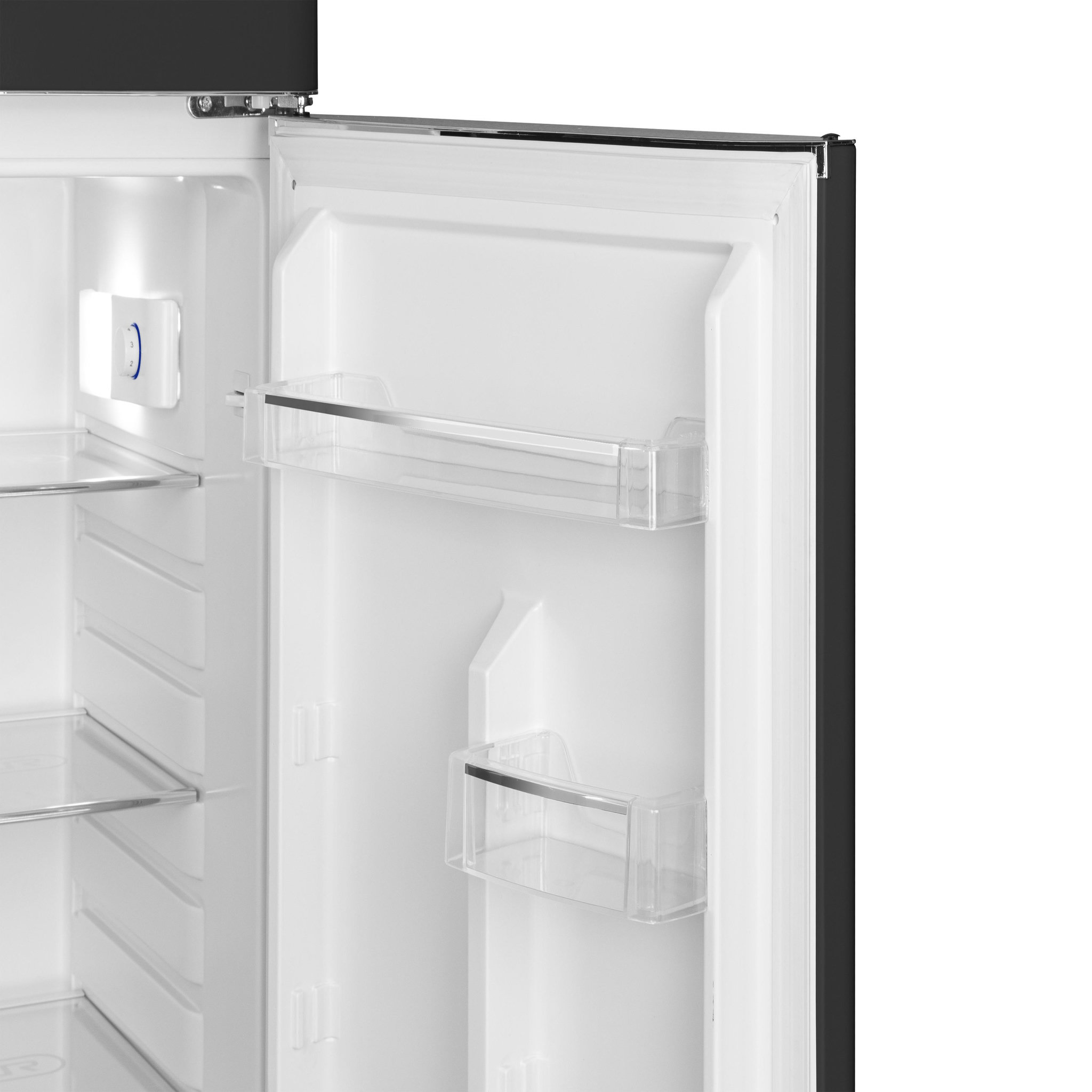 Voir la diapositive 6 : SCHNEIDER Réfrigérateur double porte 211L Vintage Noir - SCDD211V-BE