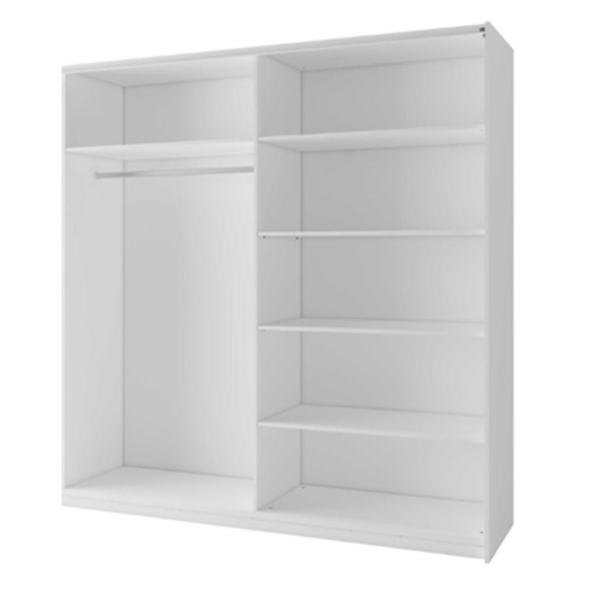 Voir la diapositive 4 : JLC KREATION Armoire dressing coulissante blanche 200cm kas