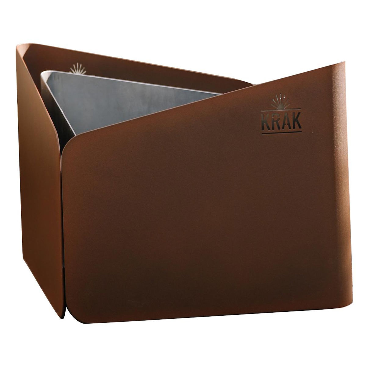 KRAK Brasero à bois 79x69cm - levant fleur de rouille