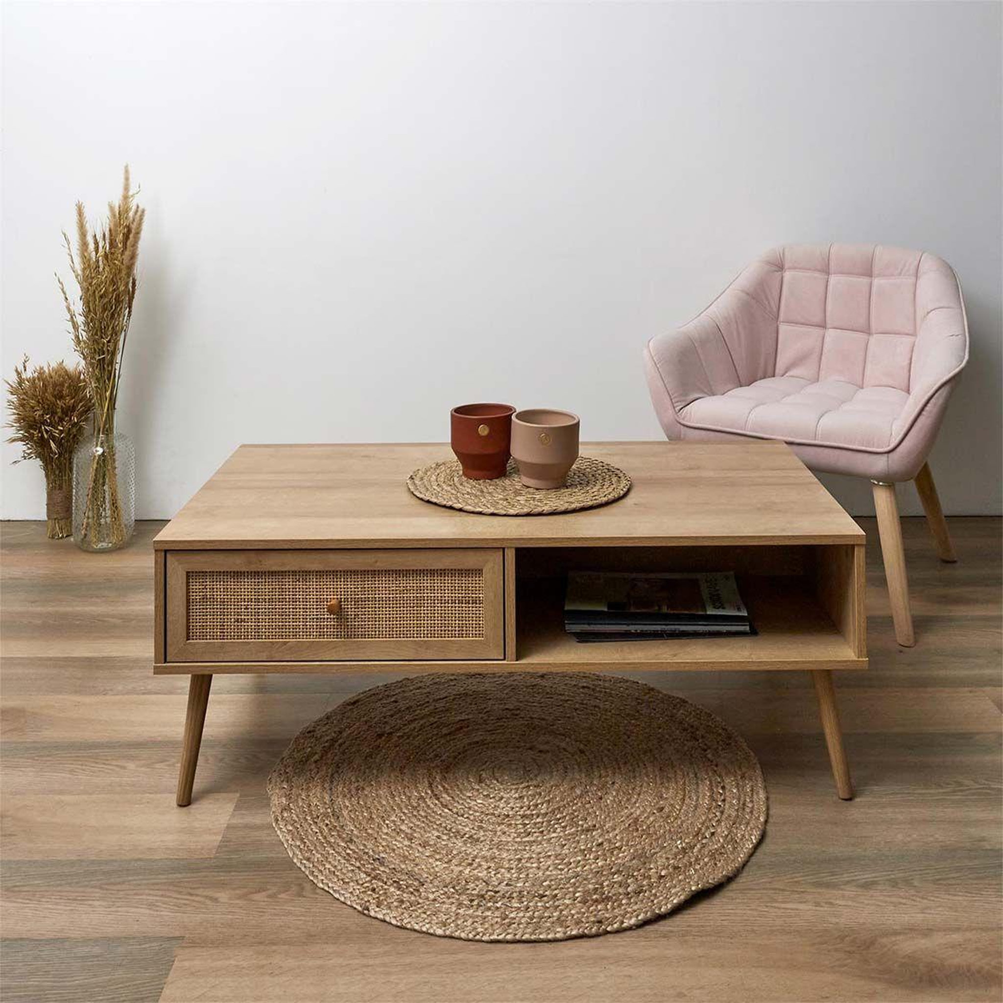 Voir la diapositive 5 : The Home Deco Factory Table basse en bois  bali  110cm naturel